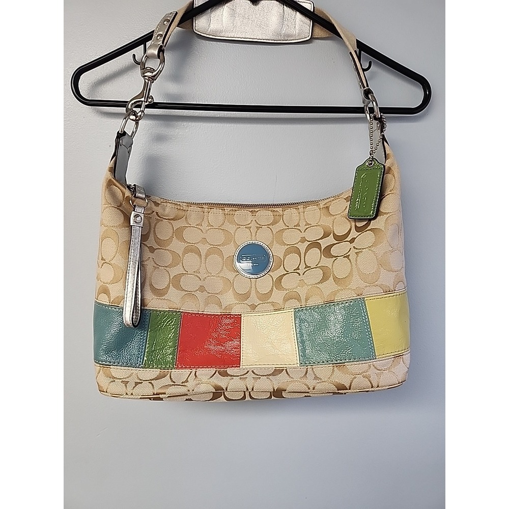 Coach Signature E1151-F17428 Wallet & Handbag Multi Logo Canvas Patent - Picture 2 of 10
